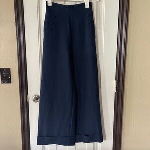 High waisted wide leg sailor pants